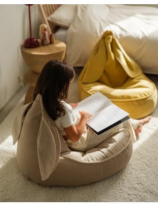 Pouf pour enfant, pouf lapin en velours
