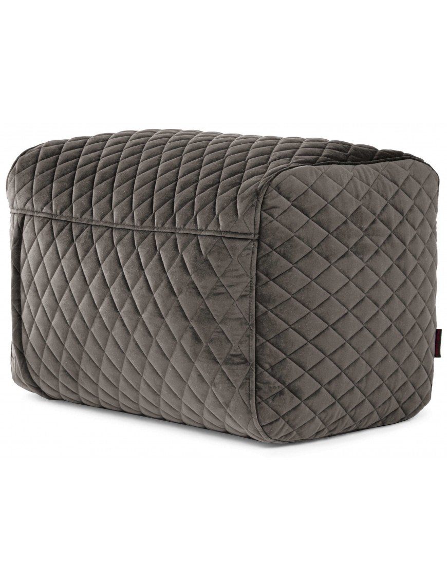 Pouf velours matelassé - 615 g/m² - 4 coloris