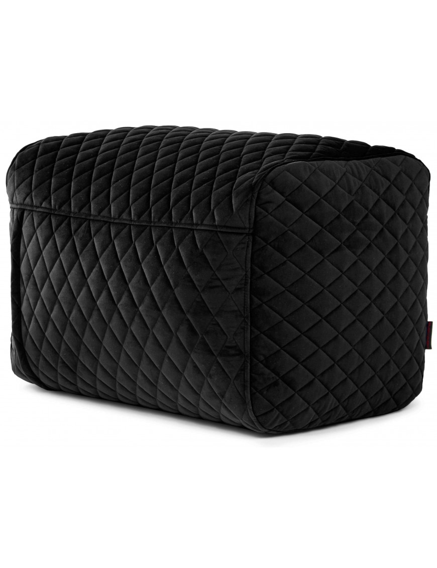 Pouf velours matelassé - 615 g/m² - 4 coloris