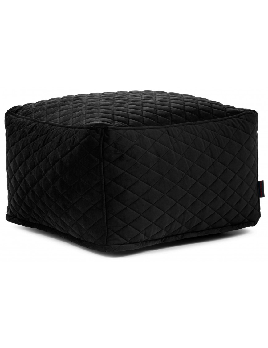 Pouf carré velours matelassé - 615 g/m² - 4 coloris