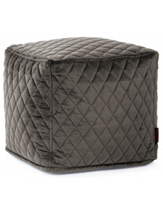 Pouf cube velours matelassé - 615 g/m² - 4 coloris
