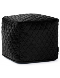 Pouf cube velours matelassé - 615 g/m² - 4 coloris