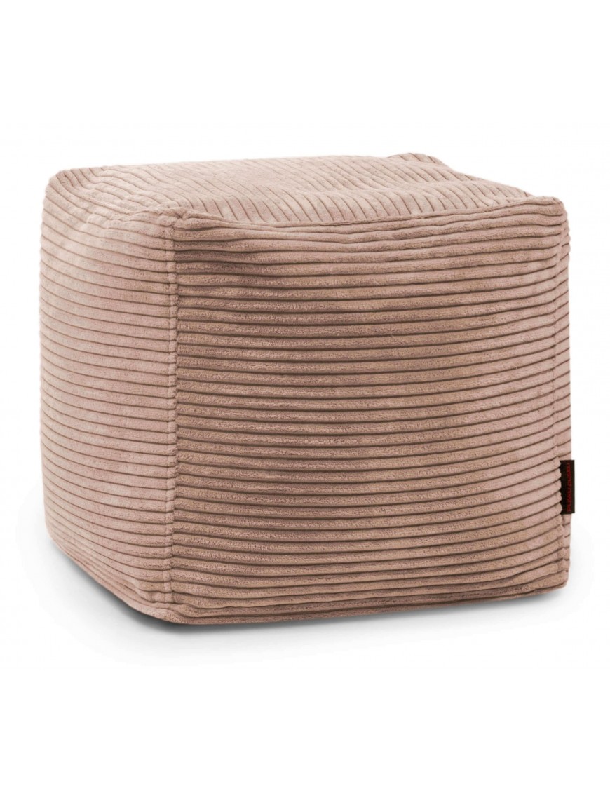 Pouf cube velours côtelé - 380 g/m² - 7 coloris