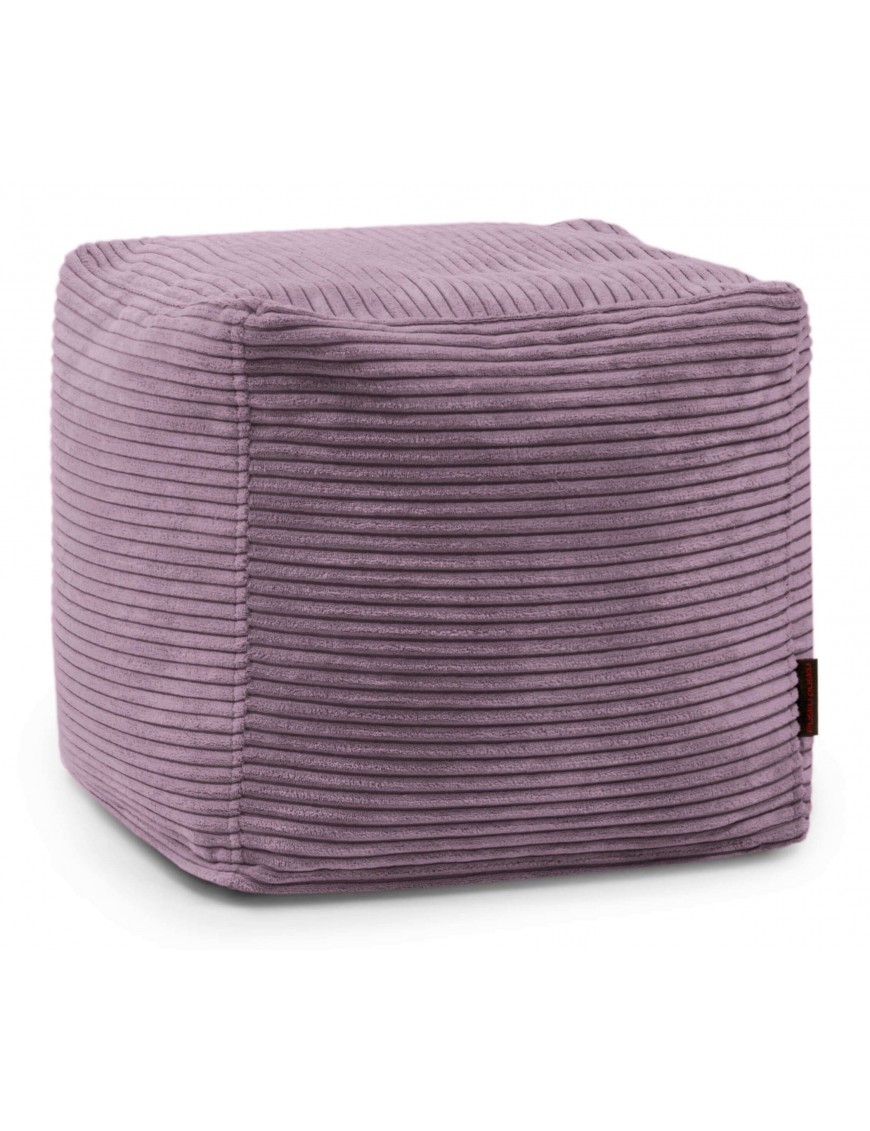 Pouf cube velours côtelé - 380 g/m² - 7 coloris