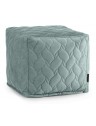 Pouf cube velours matelassé - 615 g/m² - 4 coloris - motif floral