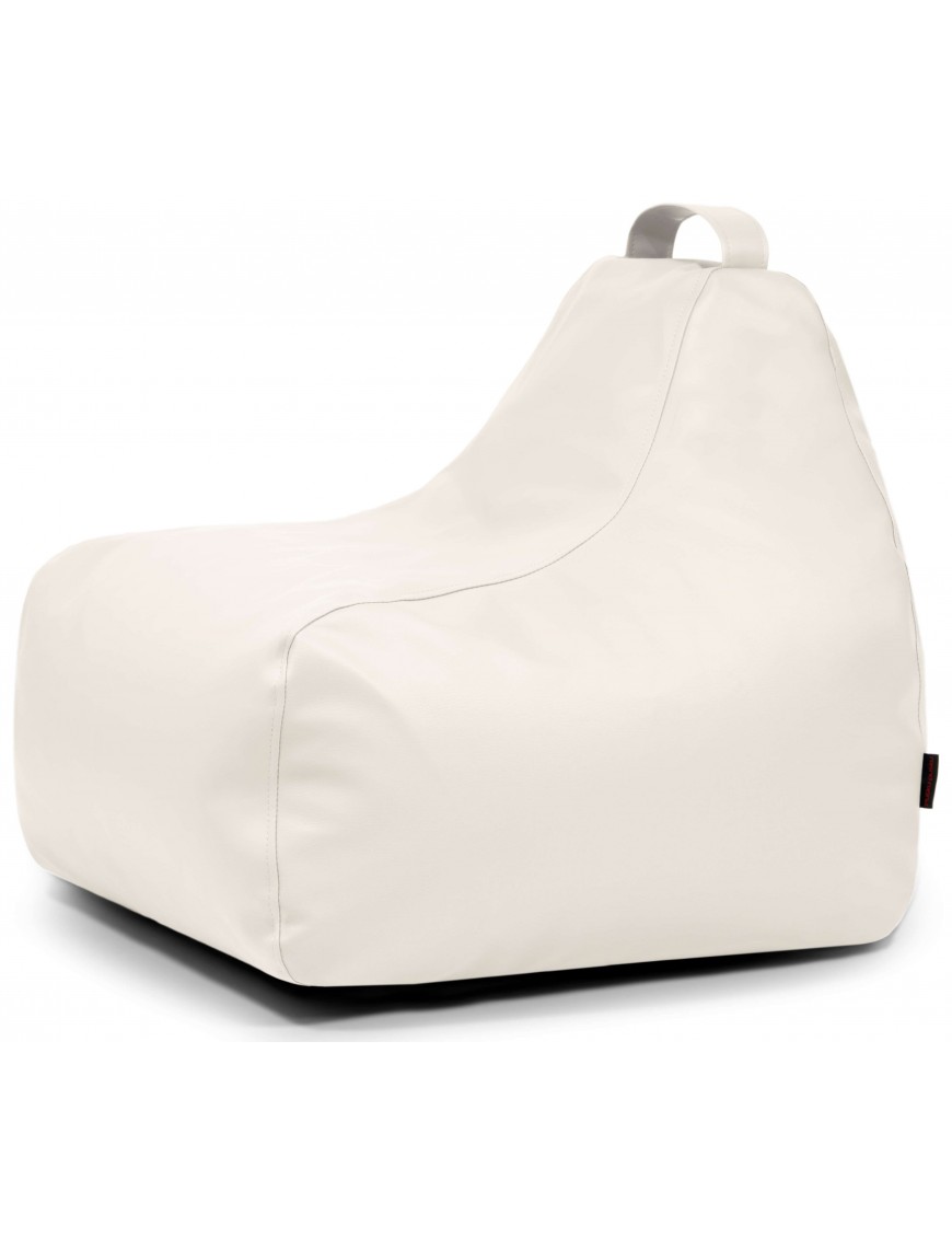 Pouf poire enfant simili cuir blanc