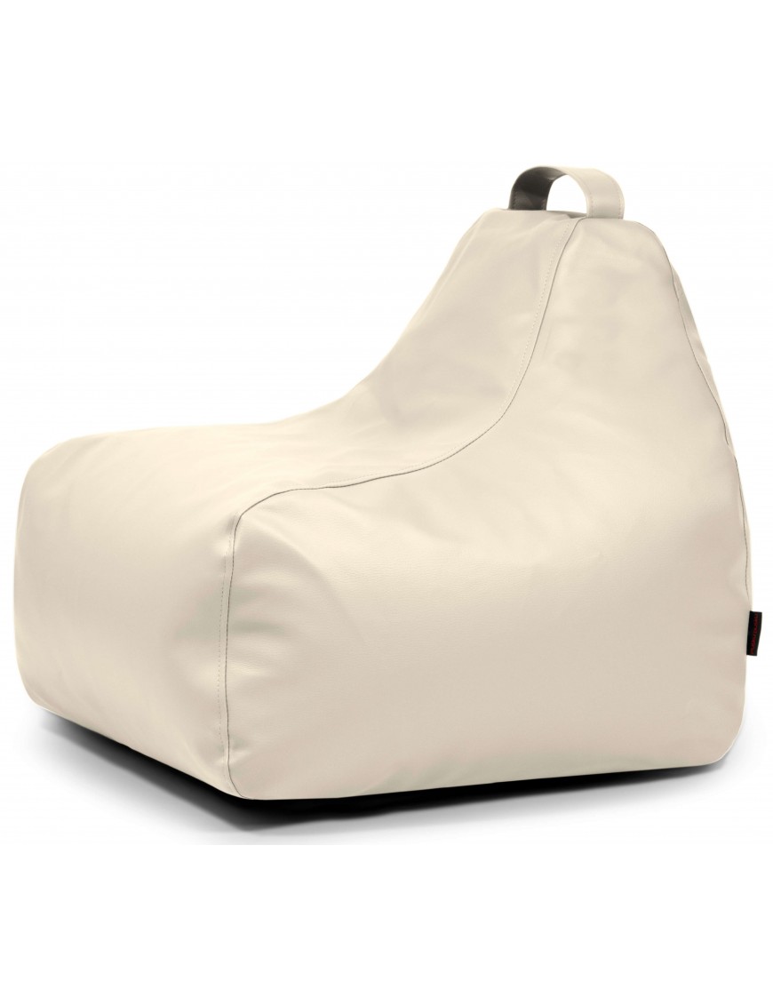 Pouf poire enfant simili cuir beige
