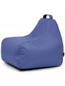 Pouf poire enfant simili cuir bleu