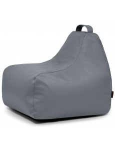 Pouf poire enfant simili cuir gris foncé
