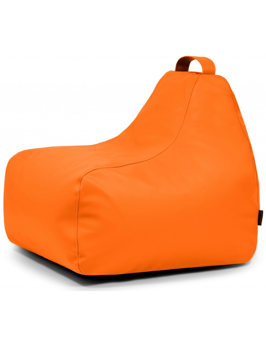 Pouf poire enfant simili cuir orange