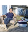Pouf voile bateau et tissu - N°8 - 54 x 26cm