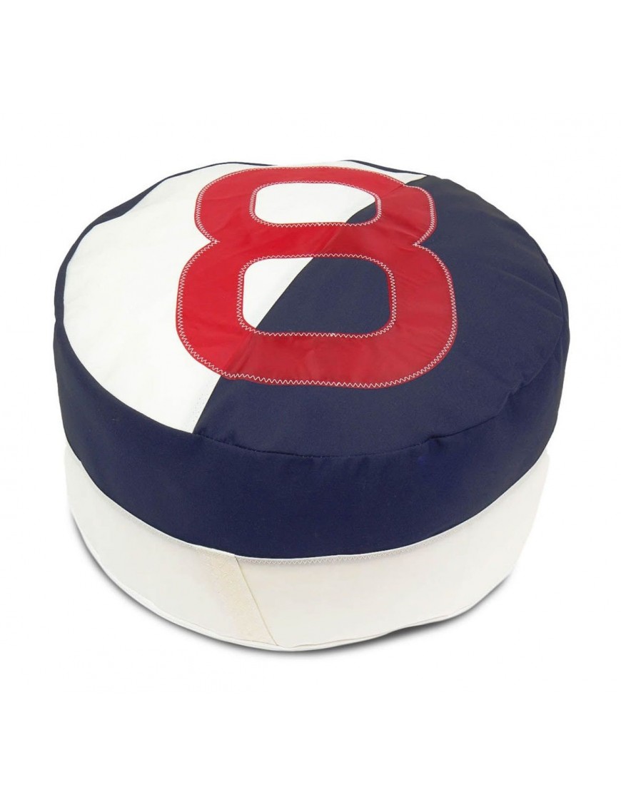 Pouf voile bateau et tissu - N°8 - 54 x 26cm