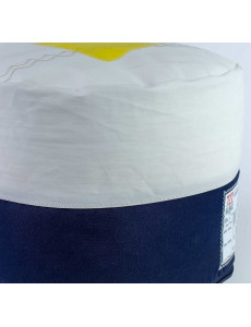 Pouf voile bateau - bouée jaune - D40 x H27cm