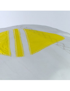 Pouf voile bateau - bouée jaune - D40 x H27cm