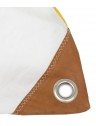 Pouf XXL voile bateau, lin et cuir - 140cm