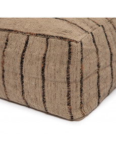 pouf carré en coton rayé