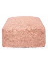 Pouf carré rose saumon en coton - 60 x 60cm