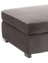 Pouf sur pieds en velours gris - 97 x 83cm