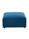 Pouf sur pieds en tissu bleu - 80x80x38 cm