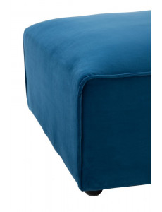 Pouf sur pieds en tissu bleu - 80x80x38 cm
