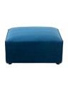 Pouf sur pieds en tissu bleu - 80x80x38 cm