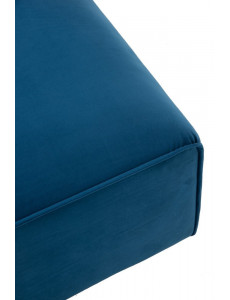 Pouf sur pieds en tissu bleu - 80x80x38 cm
