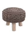 Pouf macramé sur pieds - D40 x H30 cm