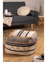 Pouf frange et sequin - L65 x P65 x H45cm