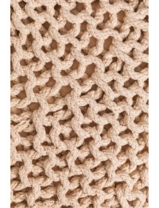 Pouf tricoté coton - Sable - D70 x H32cm