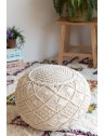 Pouf en coton macramé - D48 x H36cm
