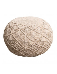 Pouf en coton macramé - D48...