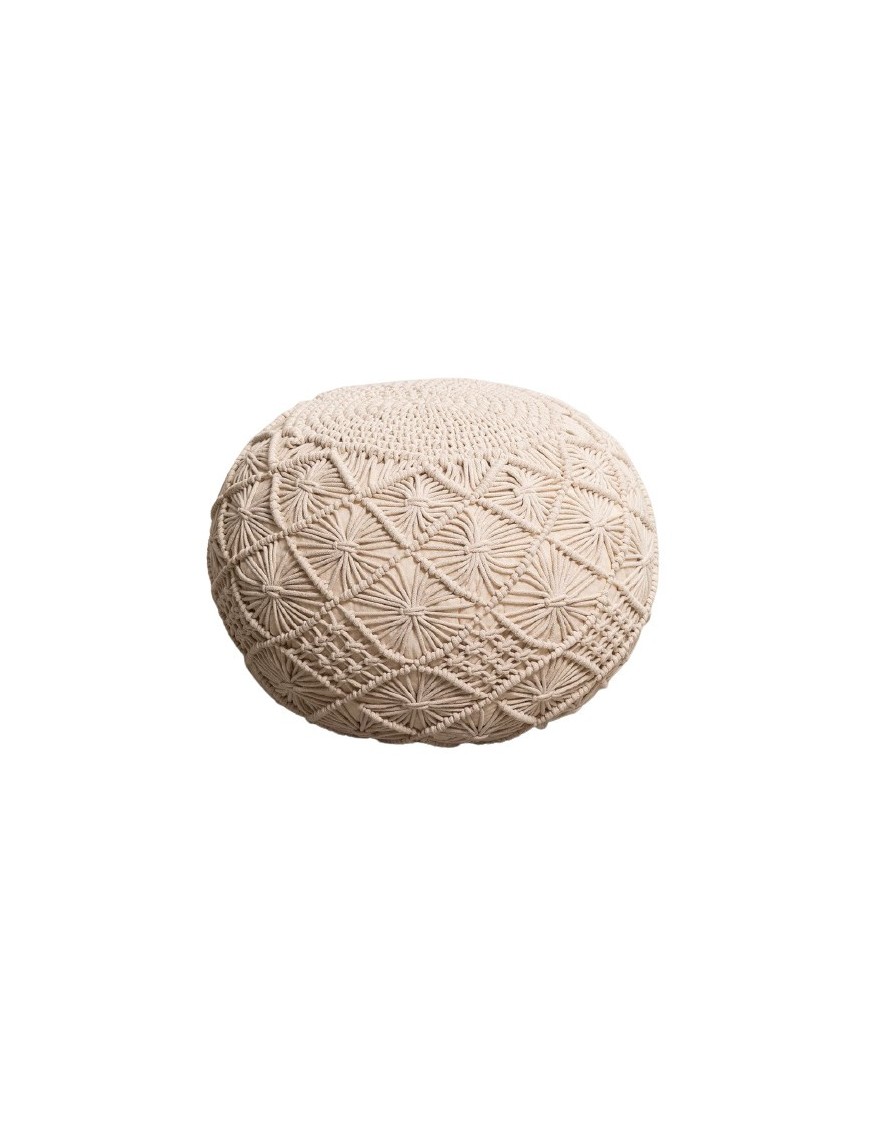 Pouf en coton macramé - D48 x H36cm