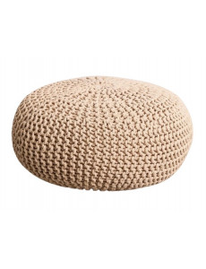 Pouf tricoté coton - Sable...