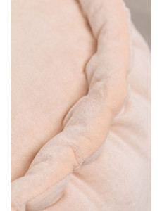 Pouf velours de coton - Pêche - D47 x H29cm