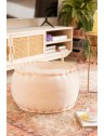 Pouf velours de coton - Pêche - D47 x H29cm