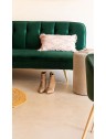 Pouf haut en velours côtelé - Beige - D38,5 x H52cm