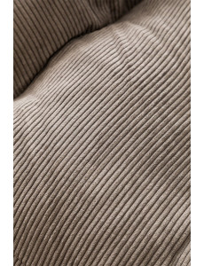 Pouf fauteuil velours côtelé gris - L68 x P64 x H42cm