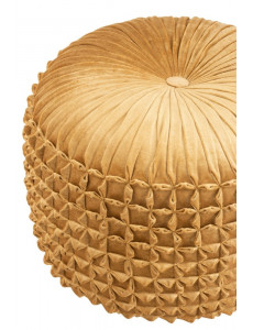 Pouf capitonné velours doré - D51 x H40cm