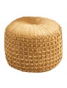 Pouf capitonné velours doré - D51 x H40cm