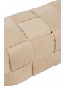 Pouf banquette damier beige - 120x42x38cm
