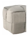 Pouf cube damier - Argent - 42x42x40cm