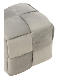 Pouf cube damier - Argent - 42x42x40cm