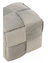 Pouf cube damier - Argent - 42x42x40cm