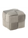 Pouf cube damier - Argent - 42x42x40cm