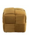 Pouf cube damier - Or - 42x42x40cm