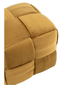 Pouf cube damier - Or - 42x42x40cm