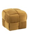 Pouf cube damier - Or - 42x42x40cm