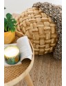 Pouf crocheté en viscose - Or - D49 x H35