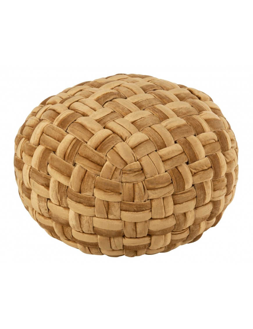 Pouf crocheté en viscose - Or - D49 x H35