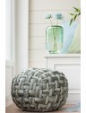 Pouf crocheté en viscose - Vert de gris - D49 x H35